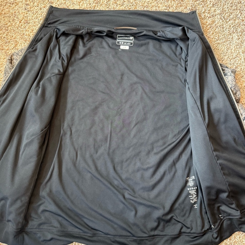 Merrell Opti-Wick Full Zip Light Jacket Sweatshirt Black Brown Grey Womens L - Picture 6 of 10